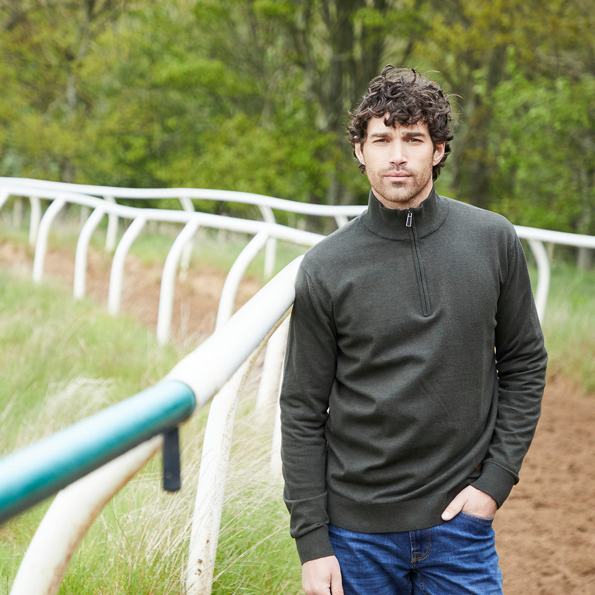 Men's Hartland 1/4 Zip Knit Deep Forest