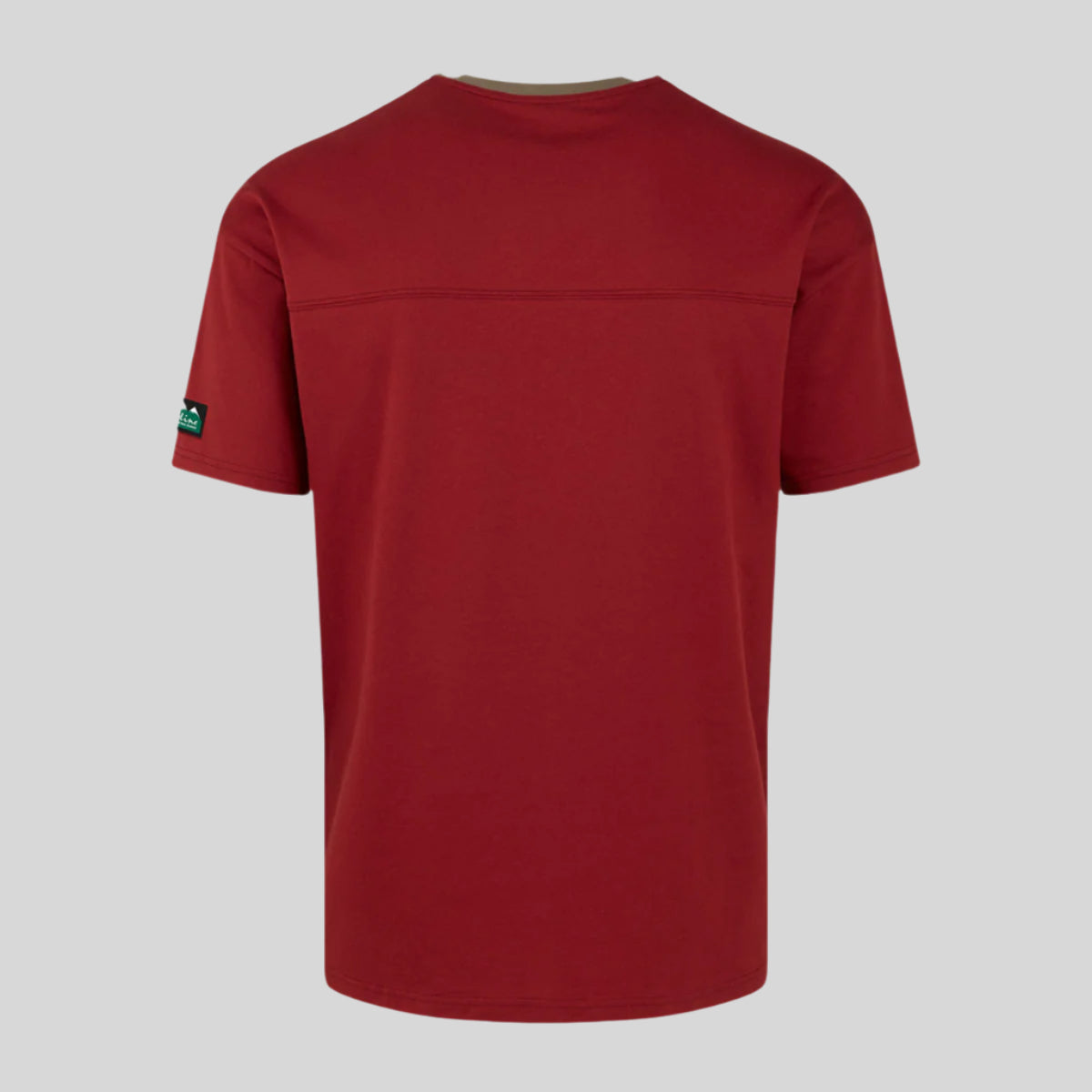back view of Red t-shirt on a white background
