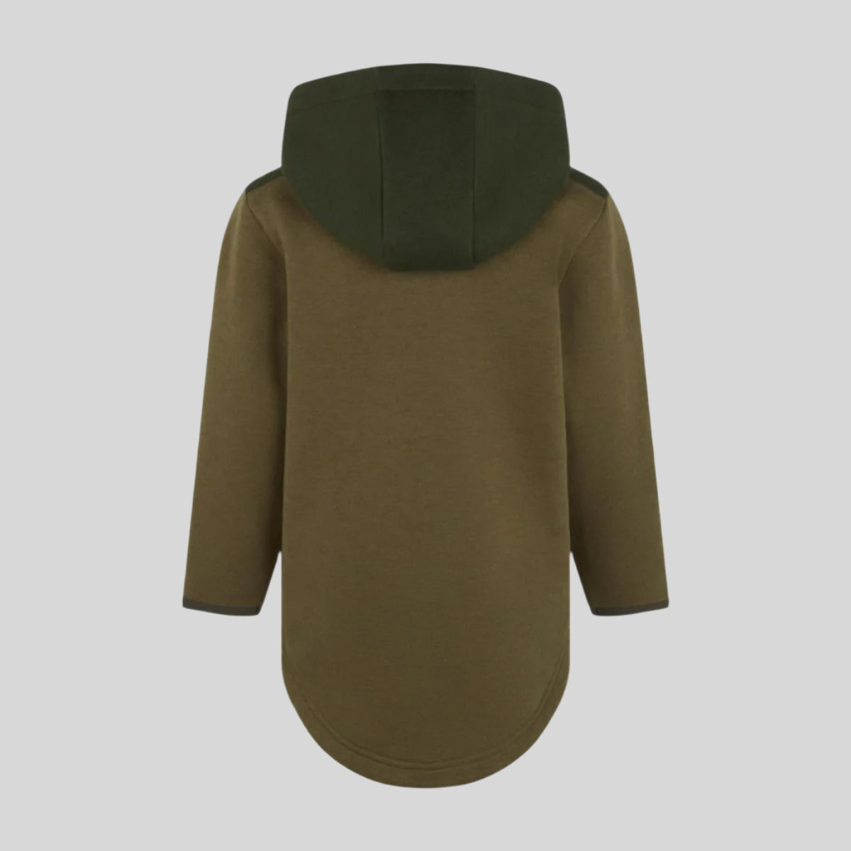 Green hoodie with a hood on a white background
