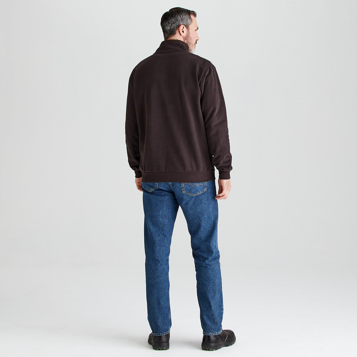 Men's Brancaster 1/4 Zip Top Deep Bark