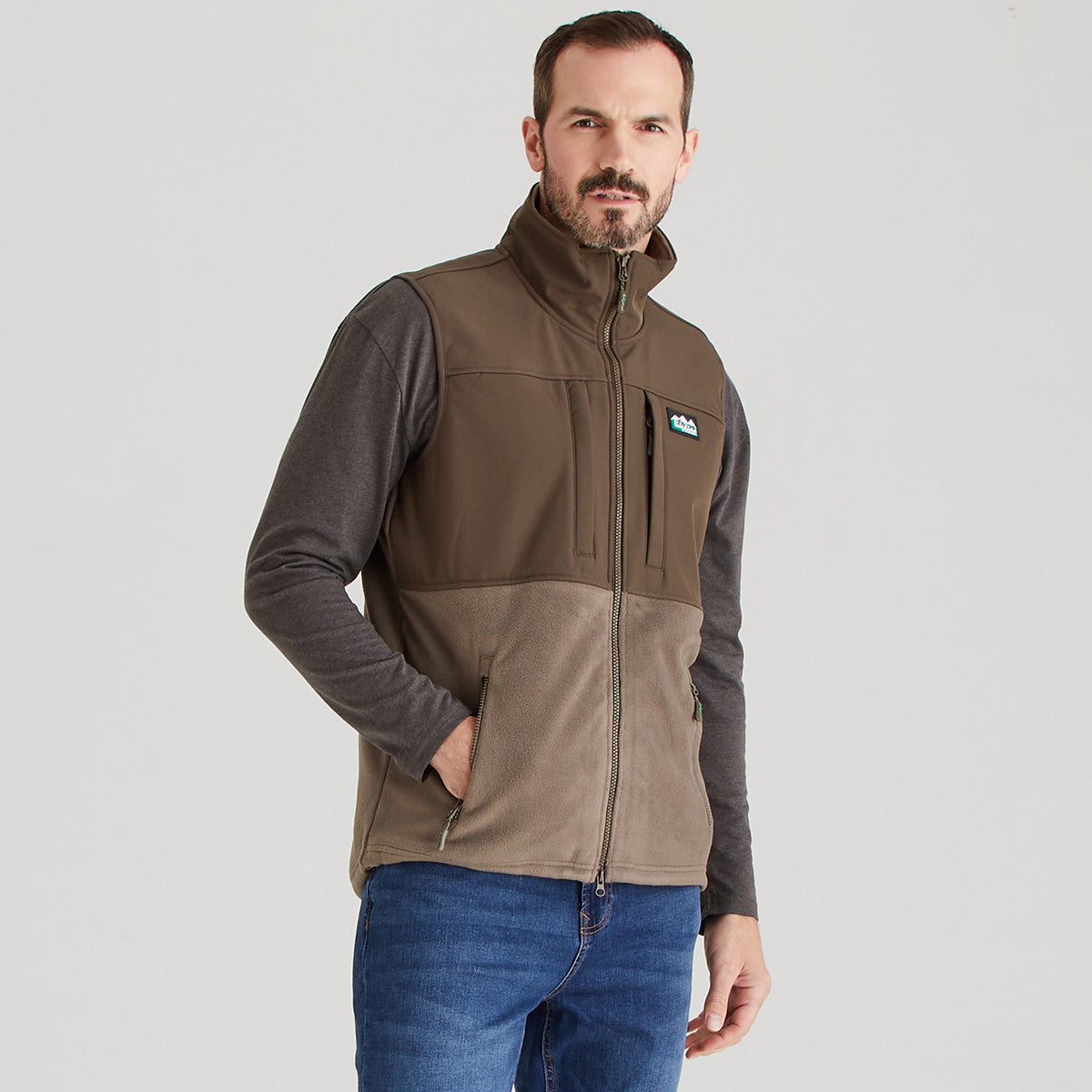 Men's Hybrid Vest Light Bark