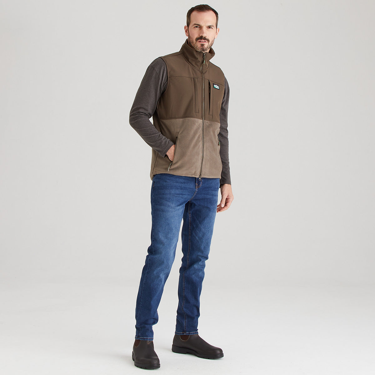 Men's Hybrid Vest Light Bark