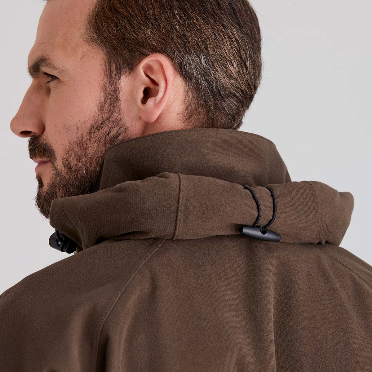 Close up of roll away hood