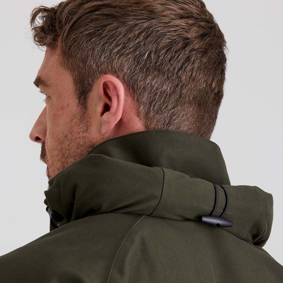 Close up of roll away hood