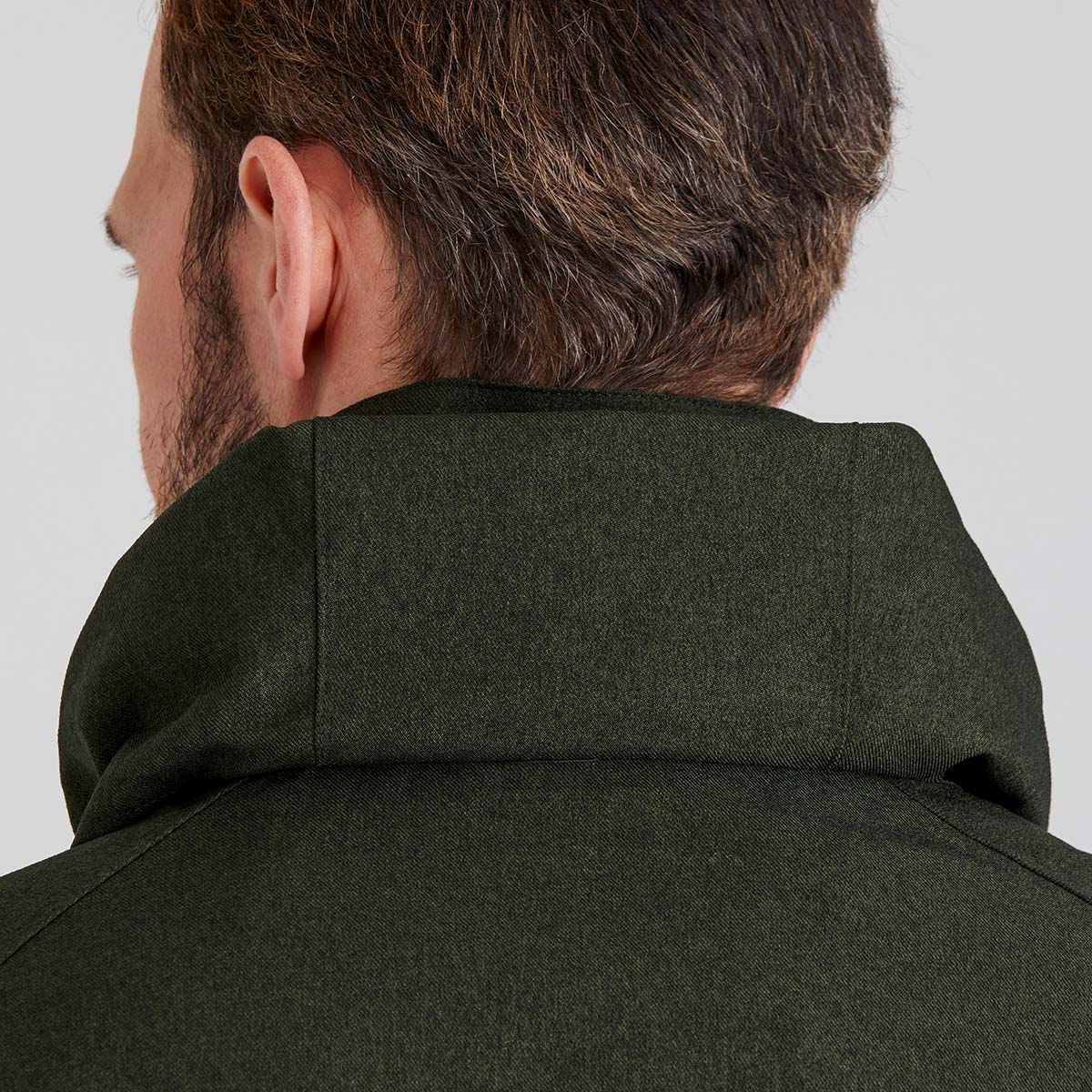 Close up of roll away hood