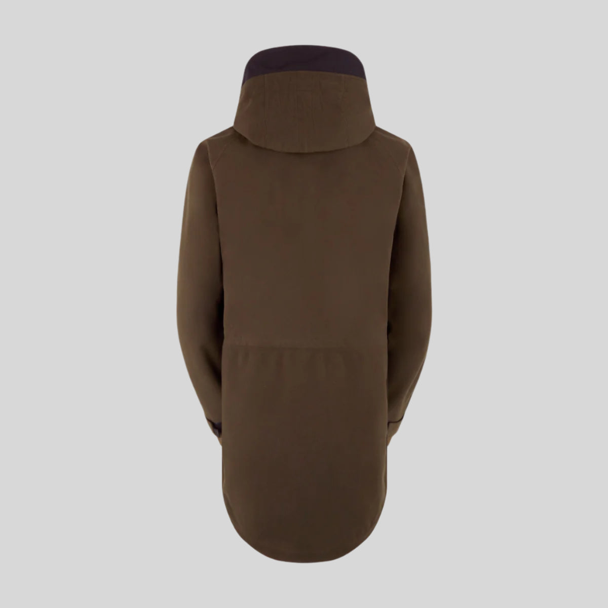 back view of a brown-coloured Ridgeline Monsoon Jacket on a white background