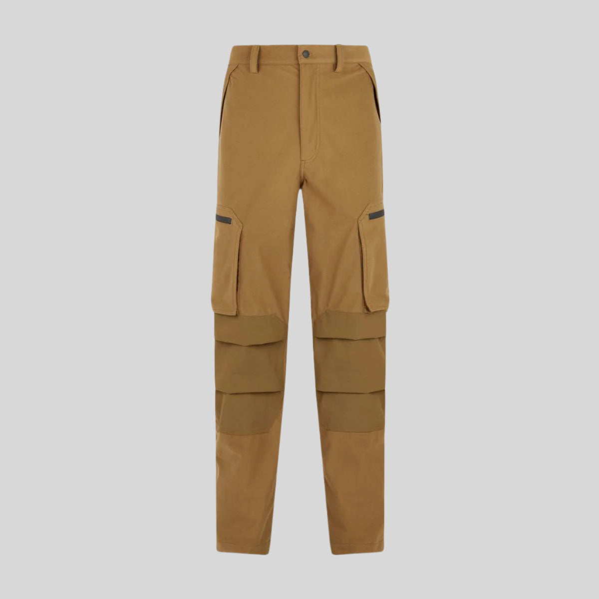 A pair of brown Pintail Ghillie Trousers with cargo pockets and a belt loops, designed for field sports. on a white background
