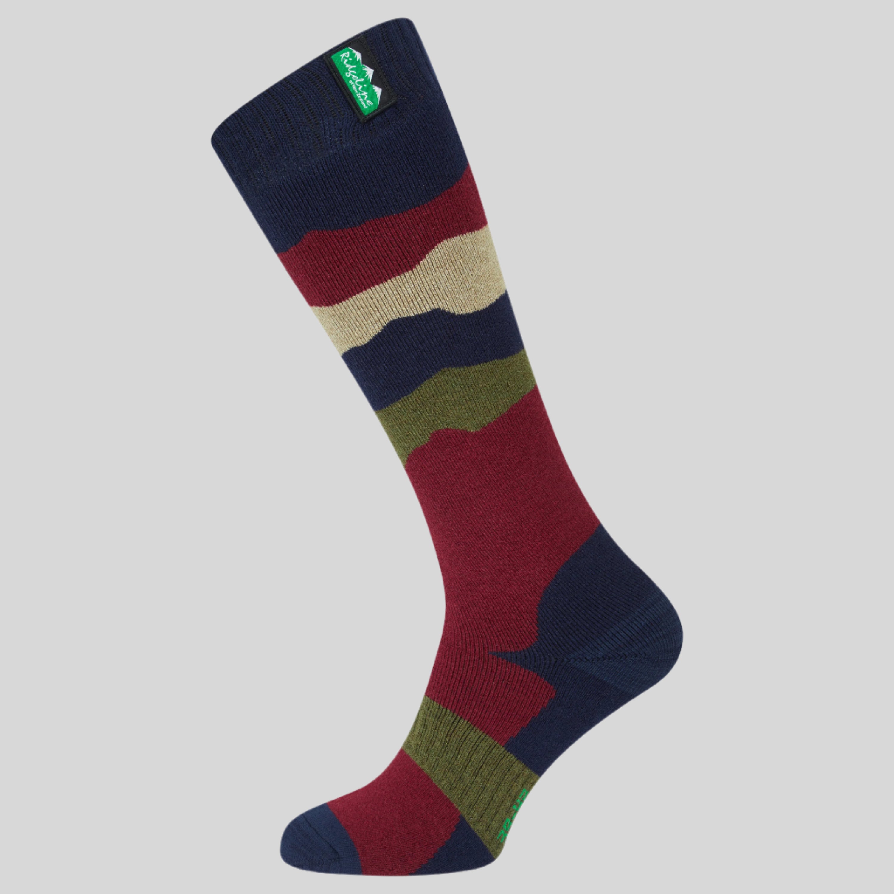 Colorful striped sock on a white background