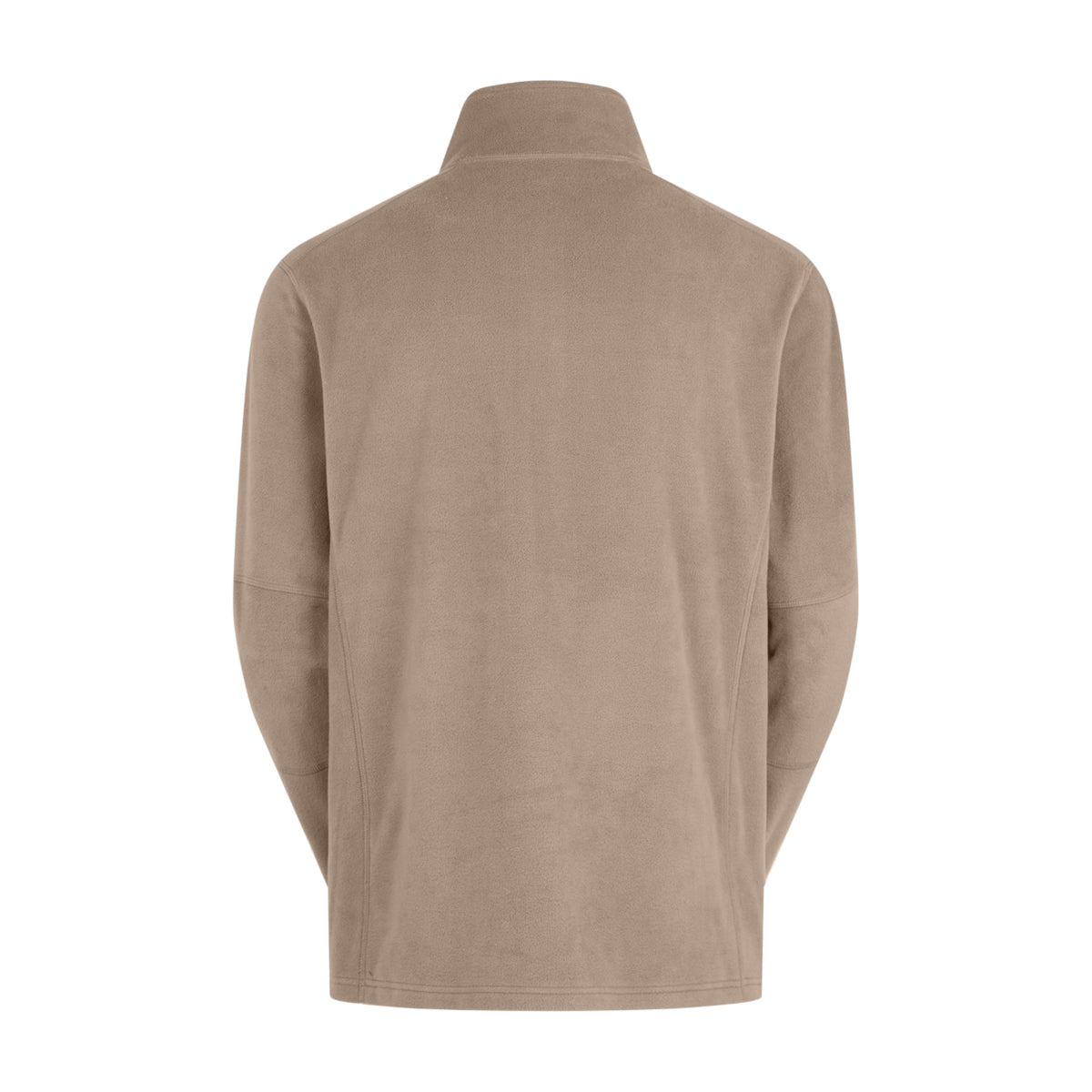 back view of Beige fleece pullover on a white background