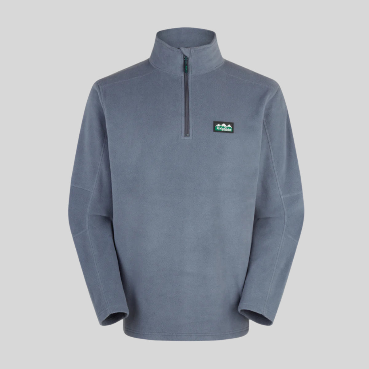 Light Blue fleece pullover with a Ridgeline Clothing brand logo on a white background