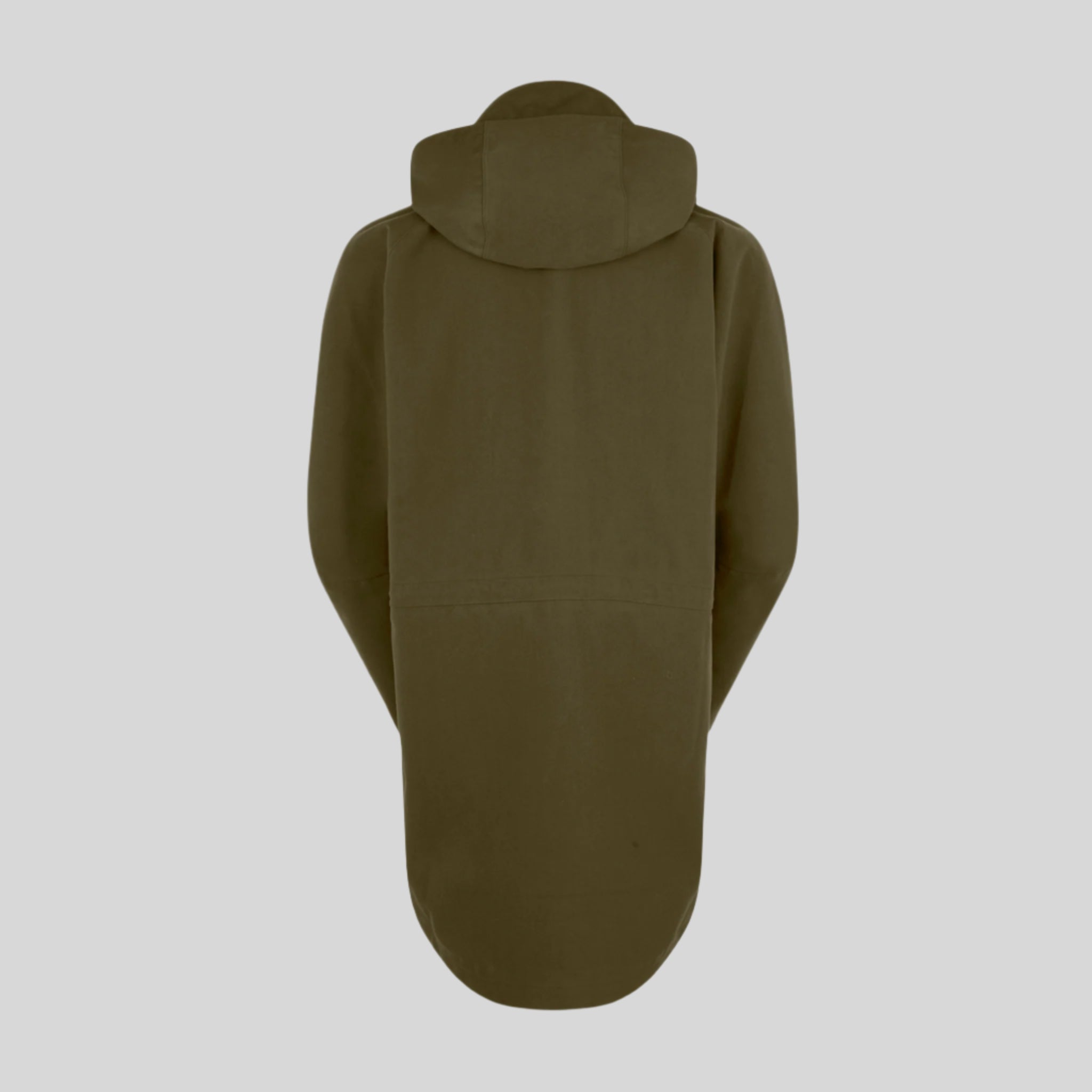 back view of Brown hooded jacket on a white background