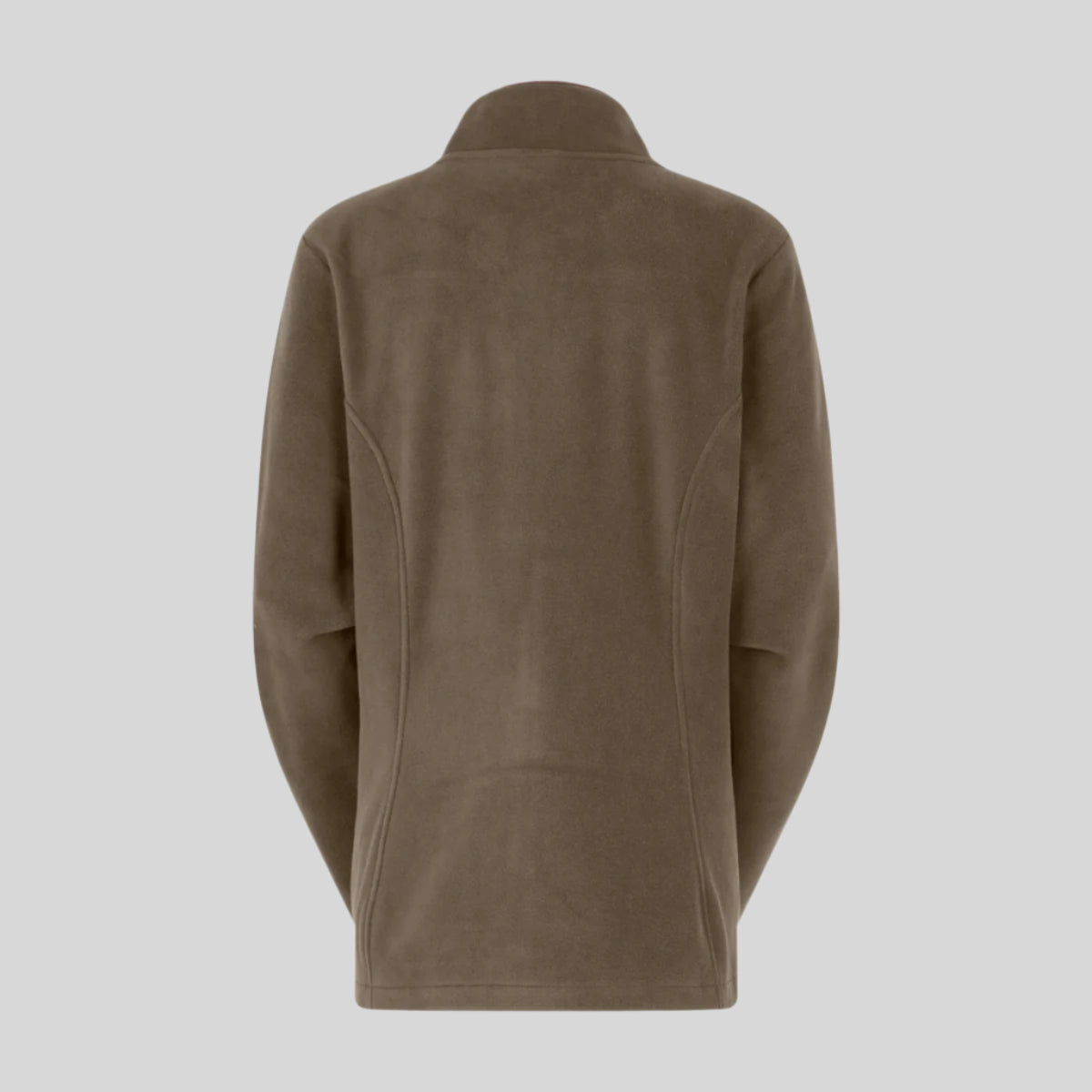 back view of Brown windproof fleece jacket on a white background