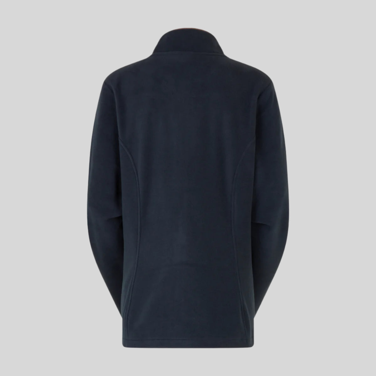 back view of Dark blue windproof fleece jacket on a white background