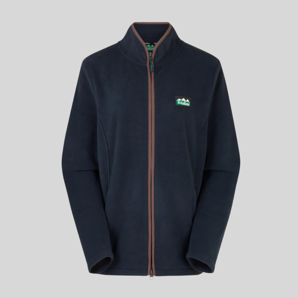 Navy windproof fleece jacket with a Ridgeline Clothing brand logo on a white background