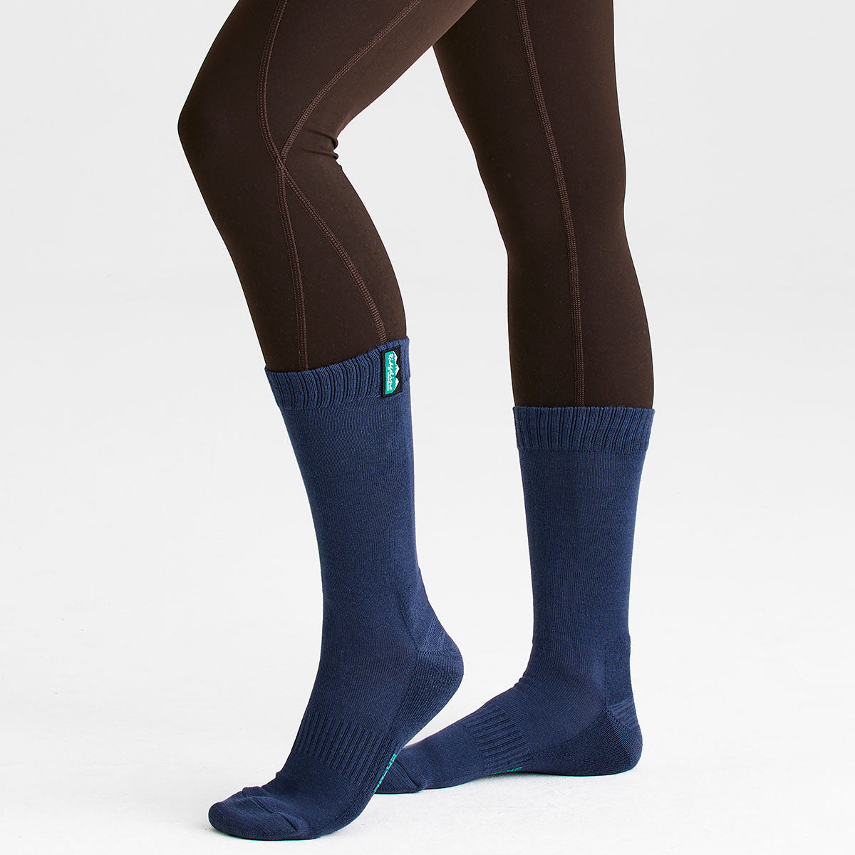 Cotton Work Socks Mid Length Navy Multi (Pack of 3)