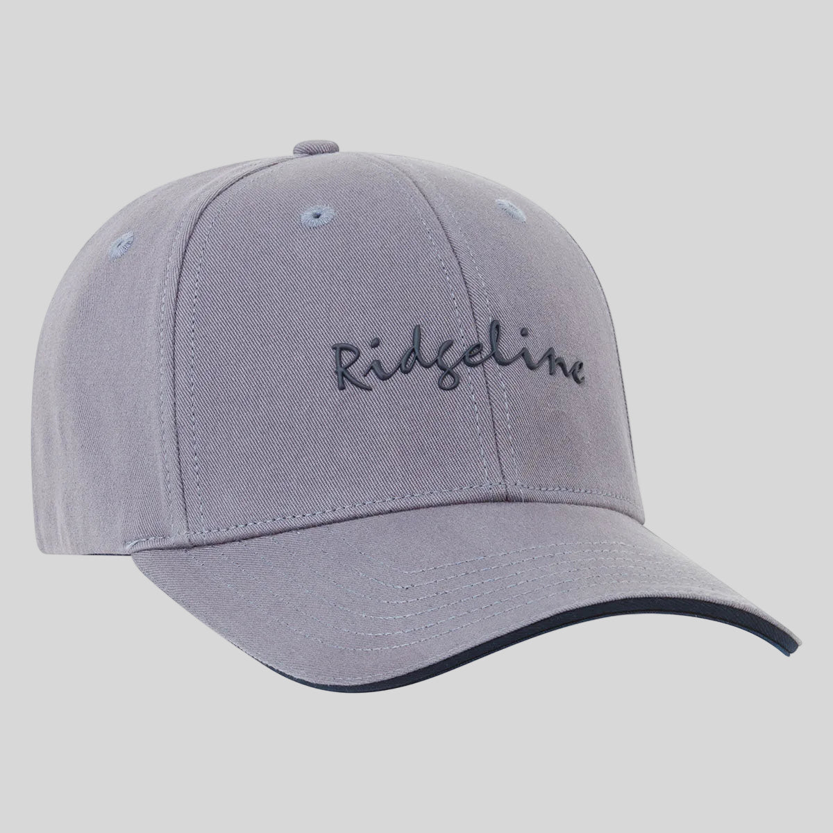 Gray cap with 'Ridgeline' embroidery on a white background