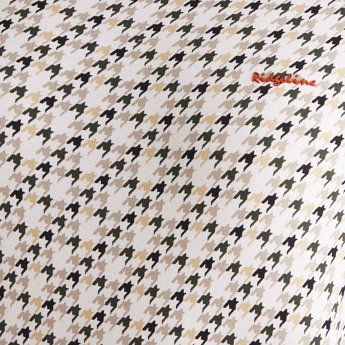 Houndstooth pattern fabric with 'Ridgeline' branding on a white background