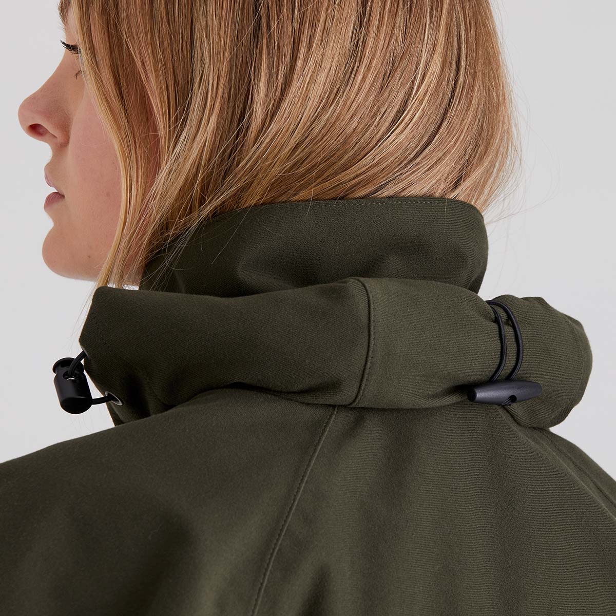 Close up of roll away hood