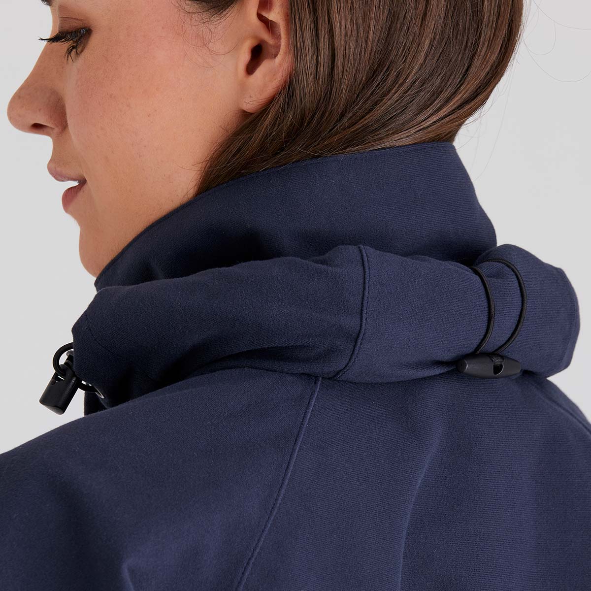 Close up of roll away hood