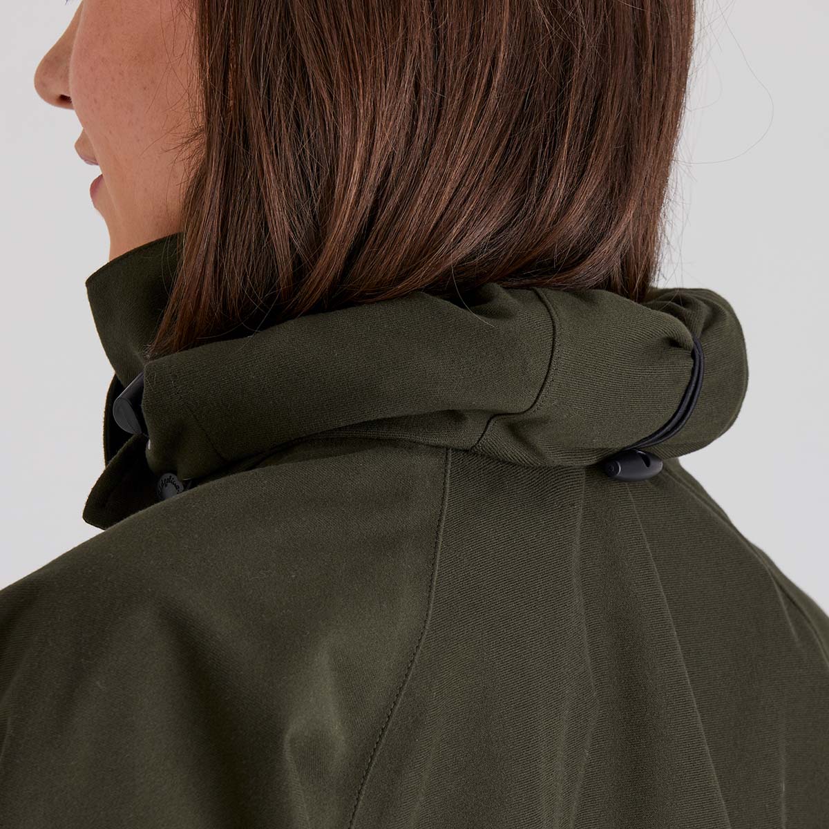 Close up of roll away hood