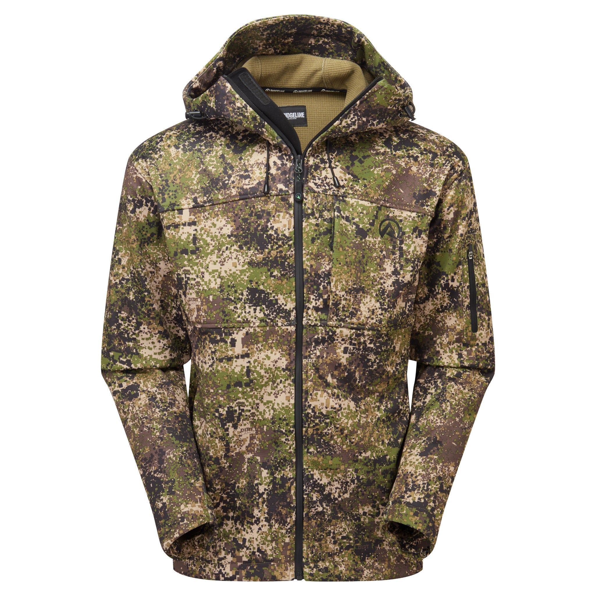 Ascent Soft Shell Jacket Dirt Camo Olive Ridgeline Performance Clothing