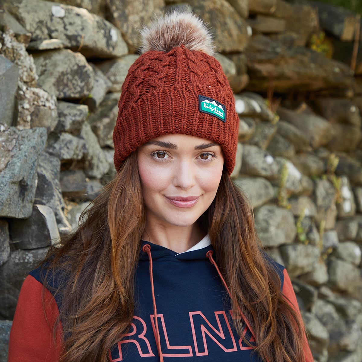 Nordic Fleck Bobble Hat Russet