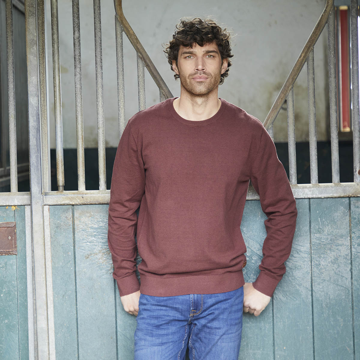 Men's Hartland Crew Knit Oxblood