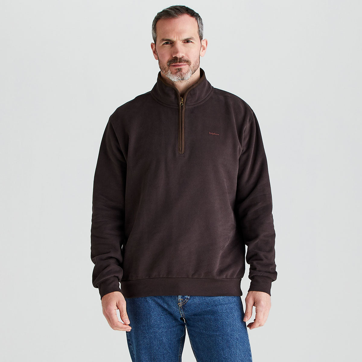 Men's Brancaster 1/4 Zip Top Deep Bark