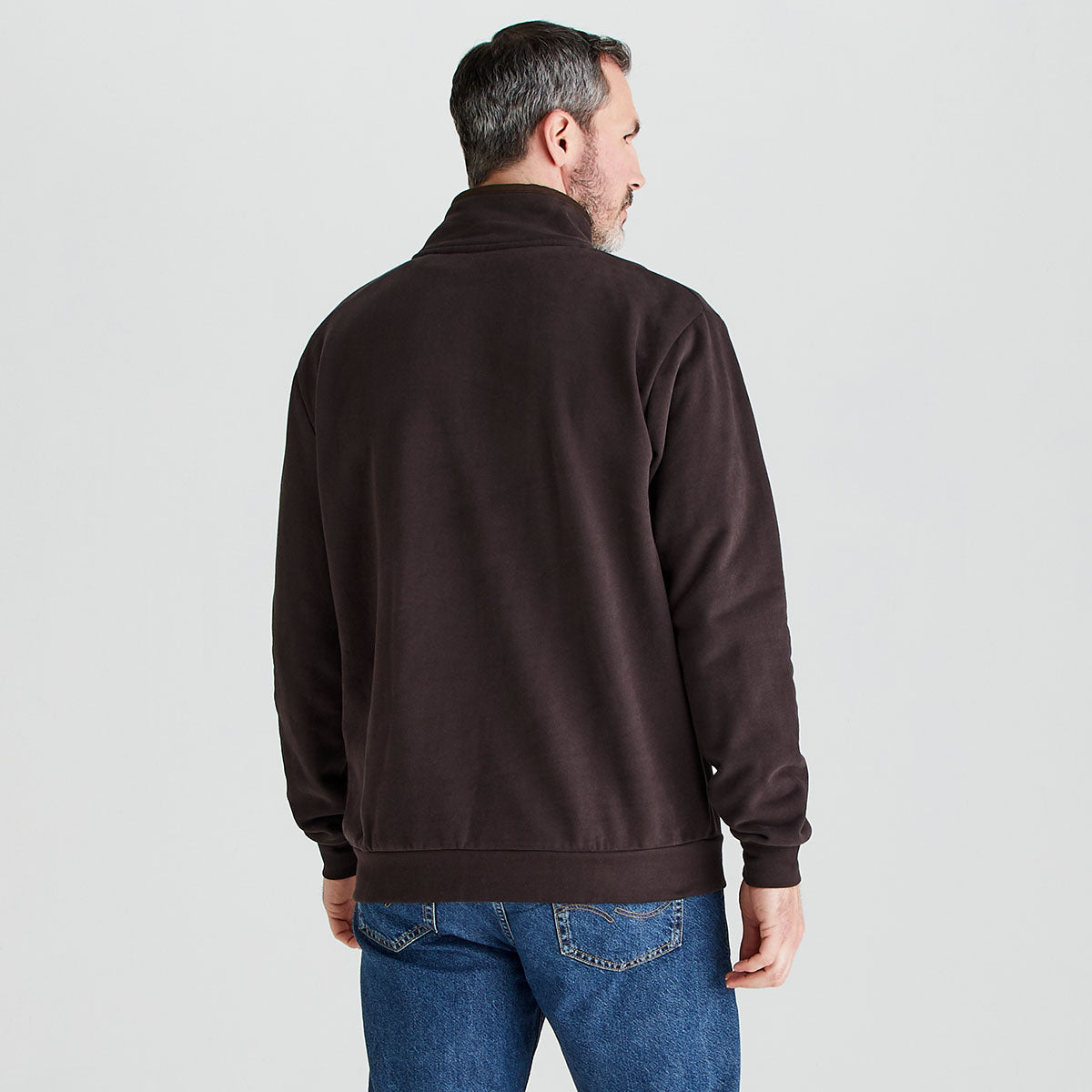 Men's Brancaster 1/4 Zip Top Deep Bark