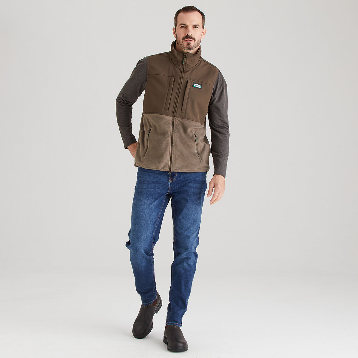 Men's Hybrid Vest Light Bark