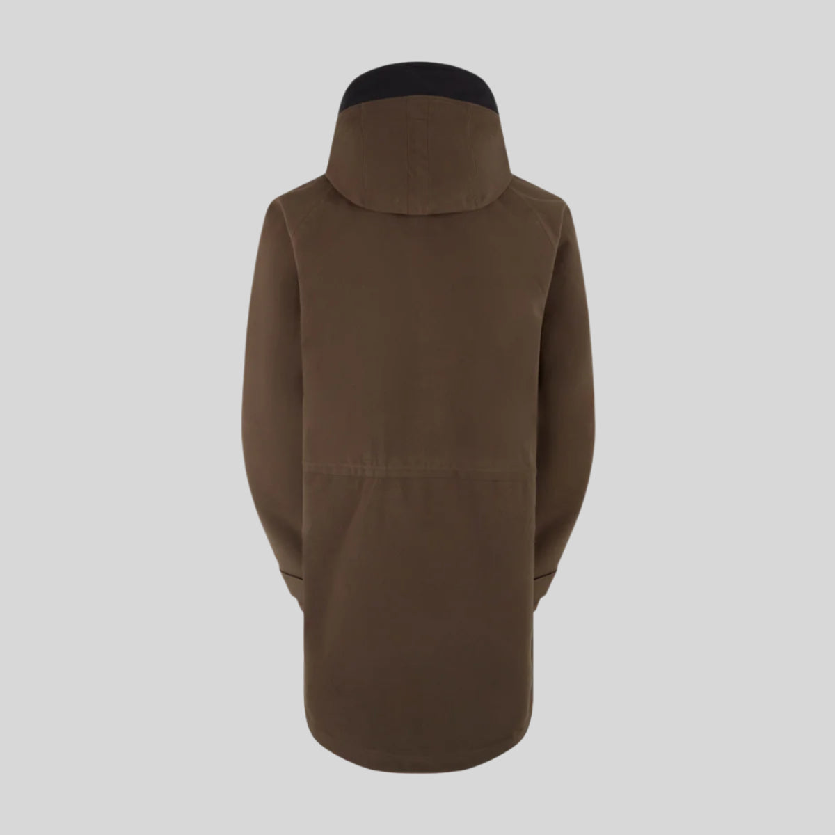 Brown jacket with a hood on a white background