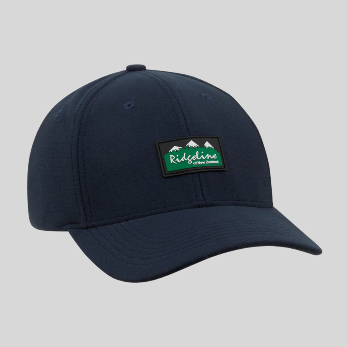 A Navy Ridgeline baseball cap with a curved peak and an adjustable back. Showing Ridgeline Clothing Logo on front. 