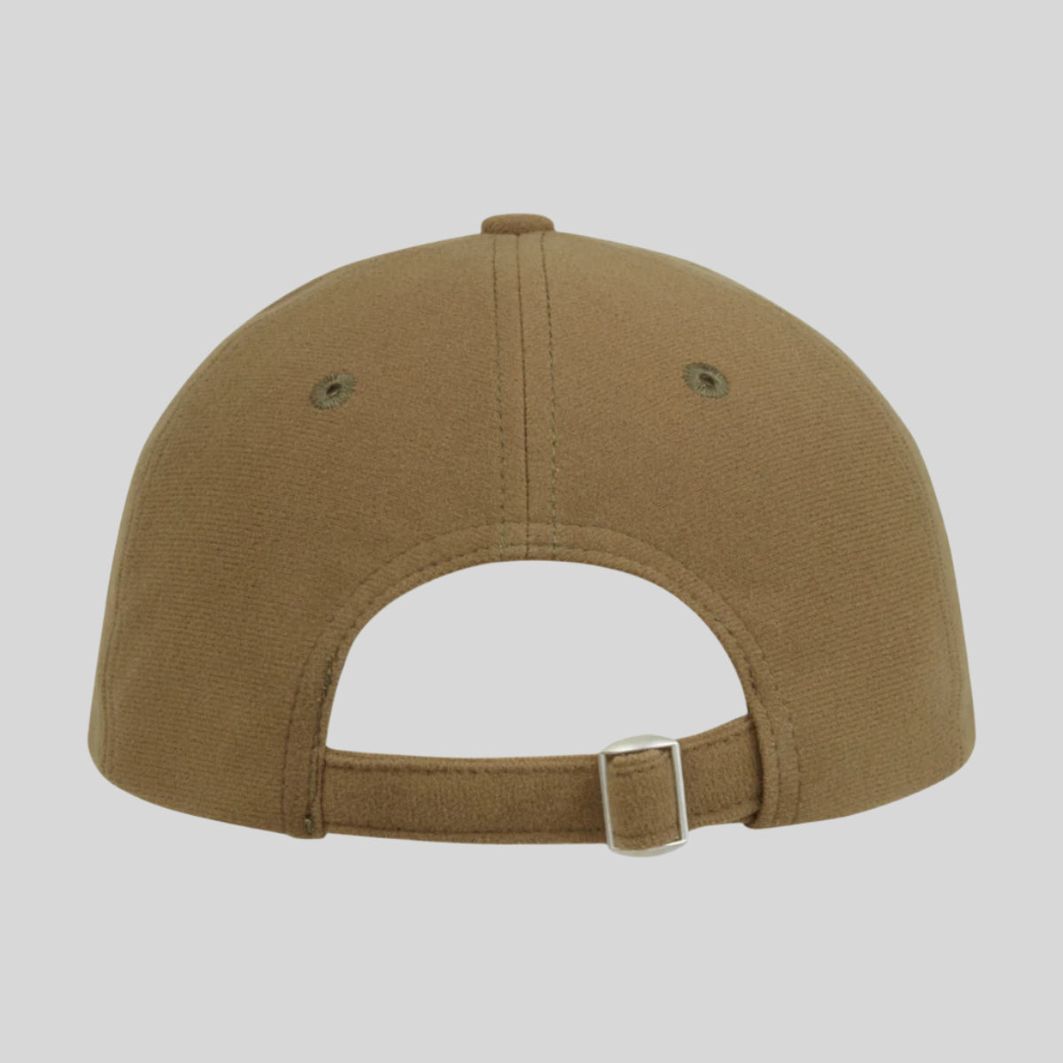 back view of a Brown Ridgeline baseball cap with a curved peak and an adjustable back. On a white background