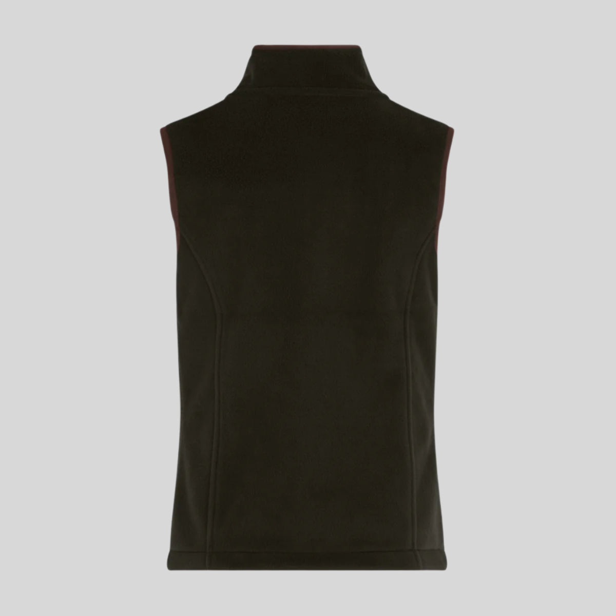 back view of Green Fleece Gilet on a white background