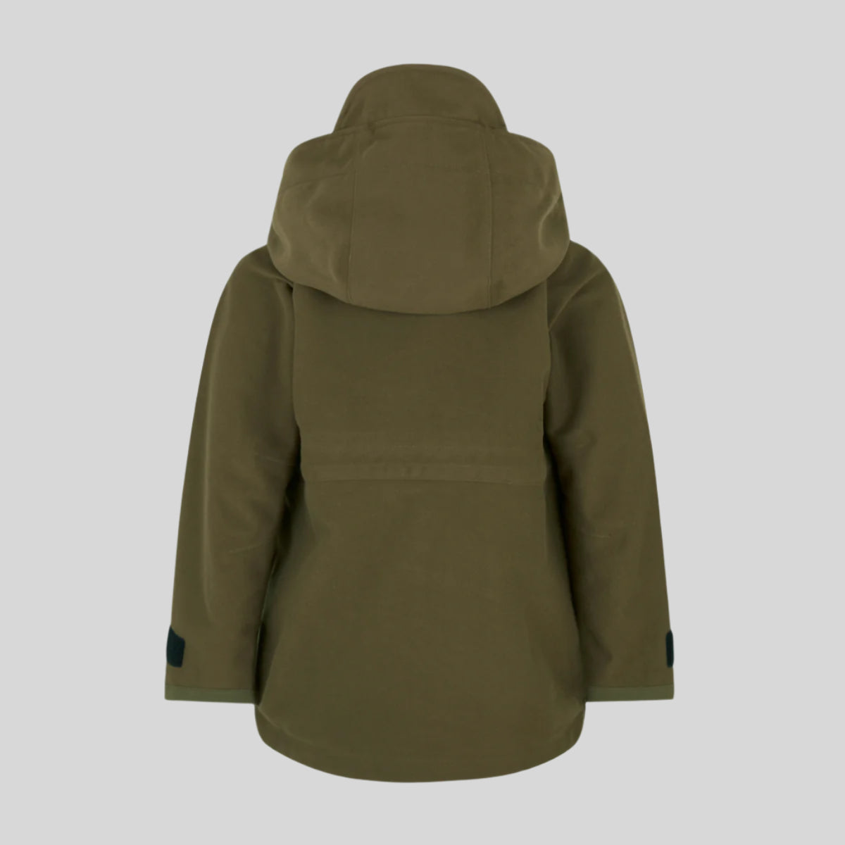 back view of brown Kids hooded jacket on a white background