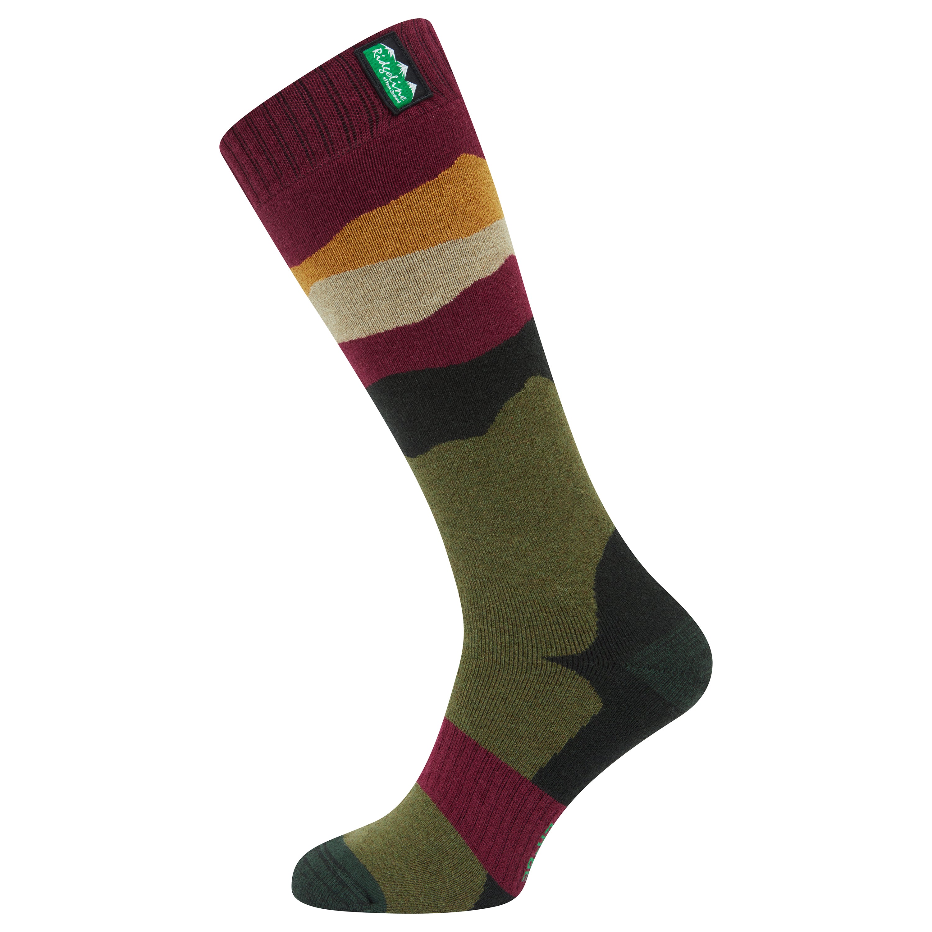 Merino Wool Socks Full Length Berry Stripes