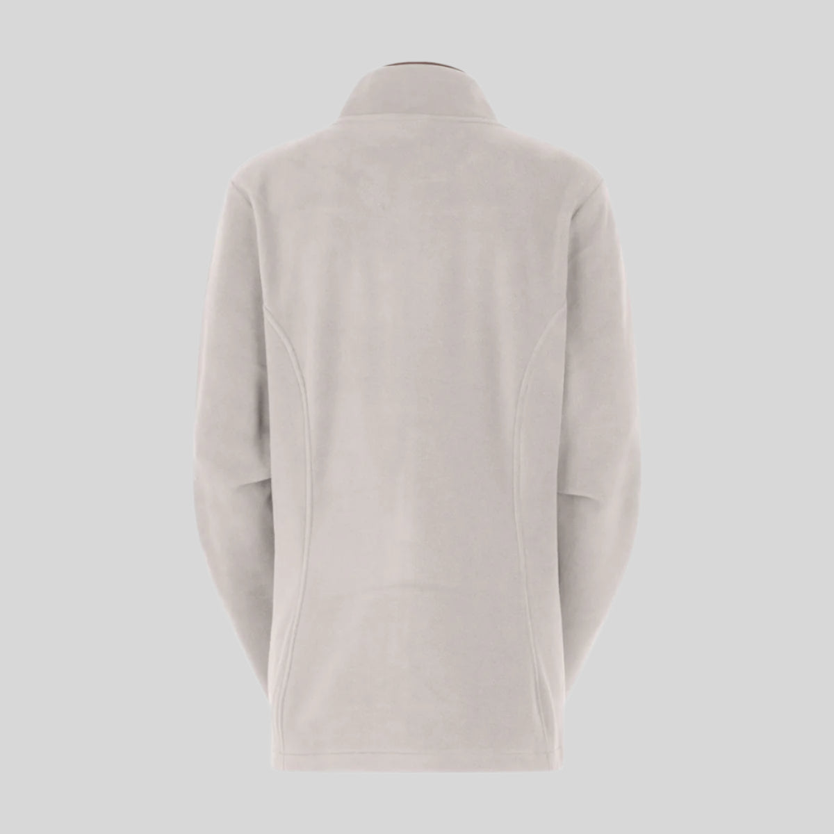 back view of windproof fleece jacket on a white background