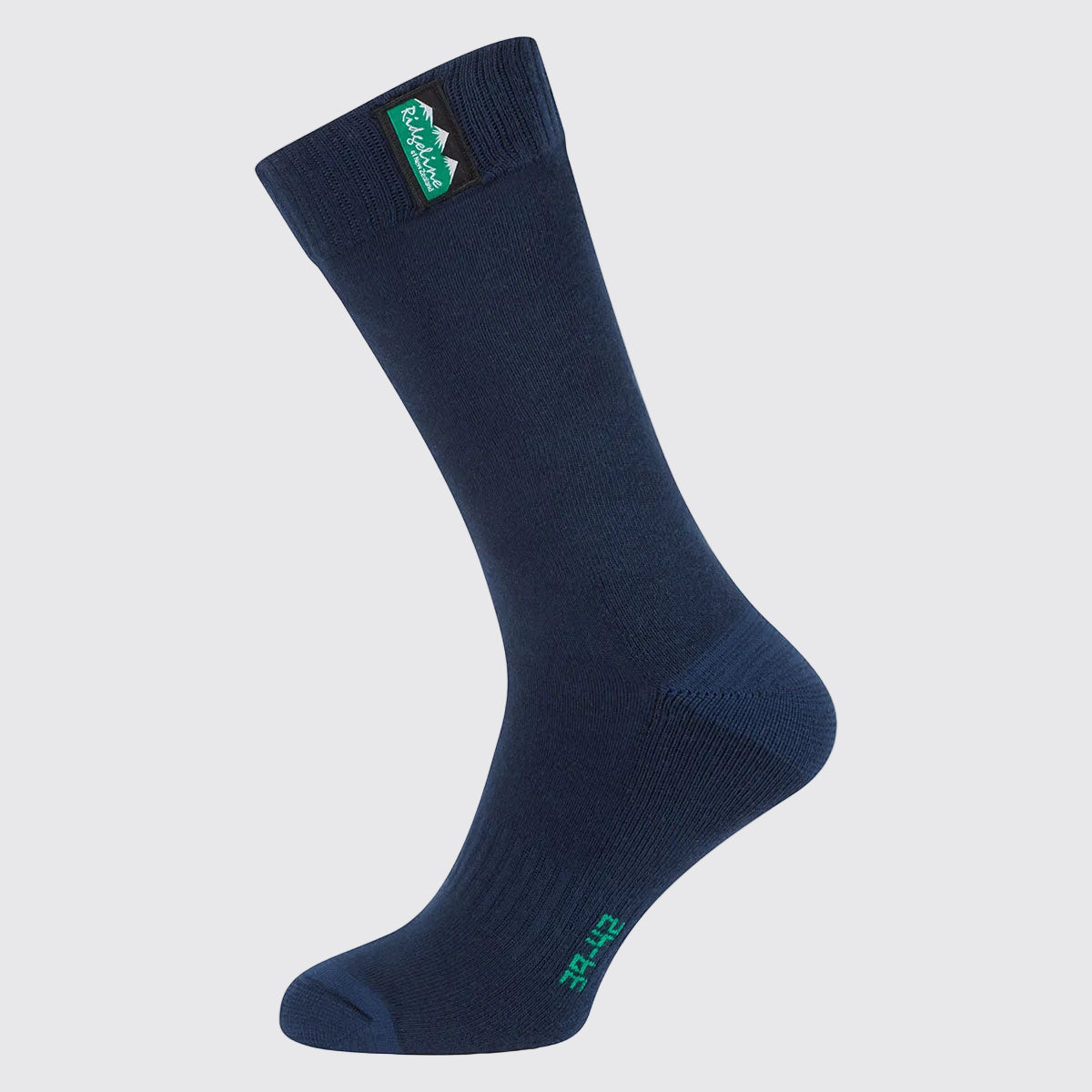 Cotton Work Socks Mid Length Navy Multi (Pack of 3)