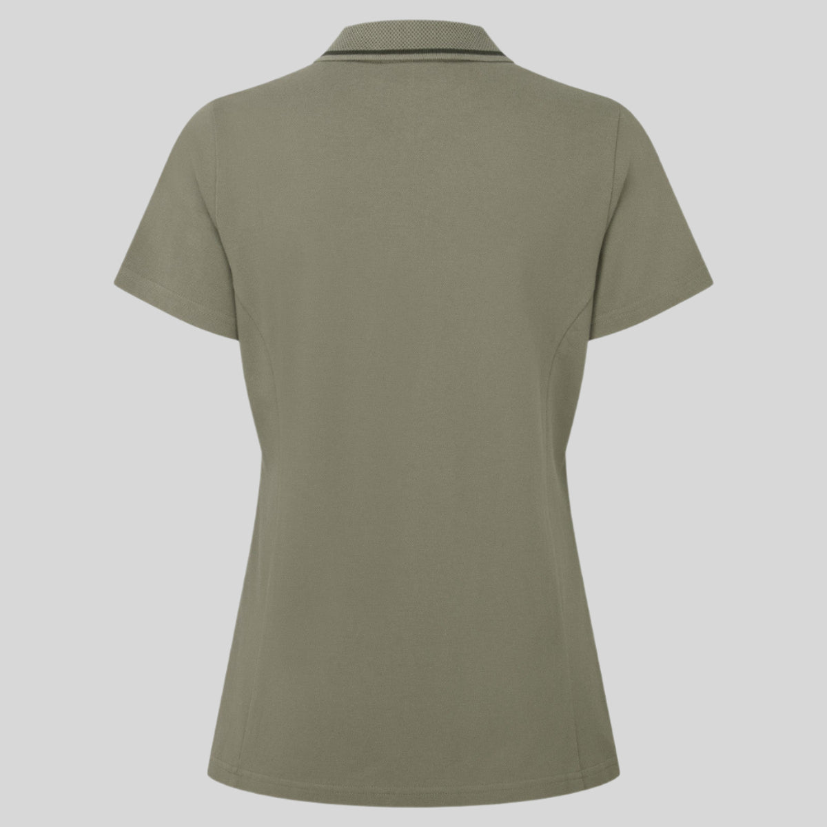 back view Green polo shirt on a white background