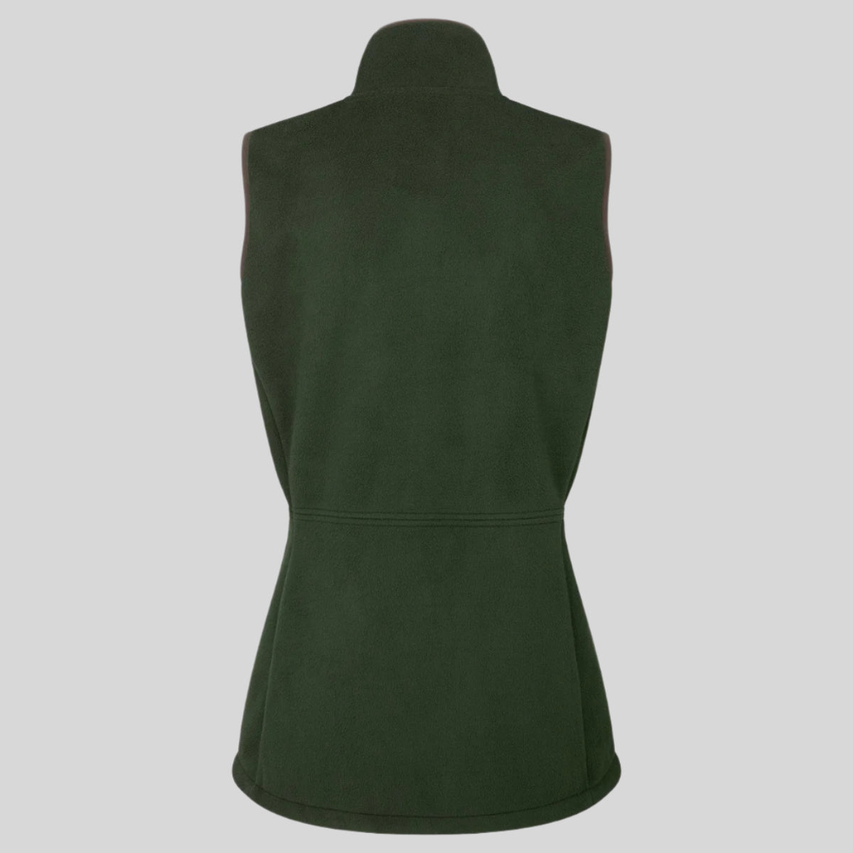 back view of green vest on a white background
