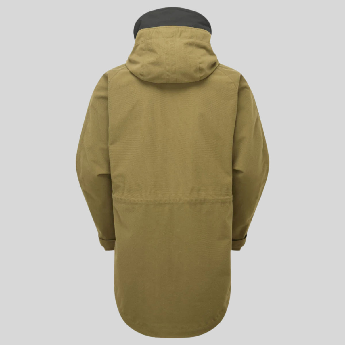 back view of A brown coloured Ridgeline Monsoon waterproof Jacket. on a white background
